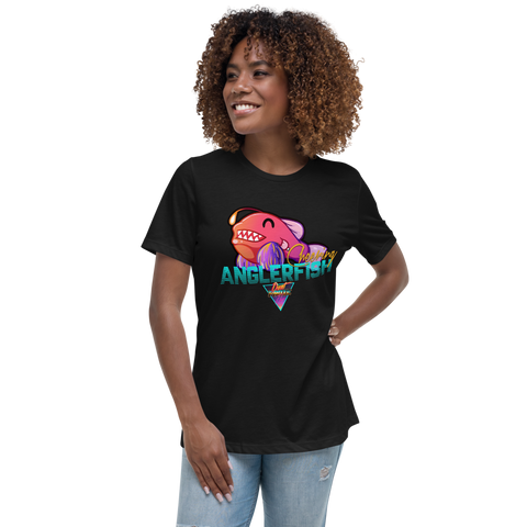 Cheering Angler Fish - Women's Relaxed T-Shirt - Silverball Swag