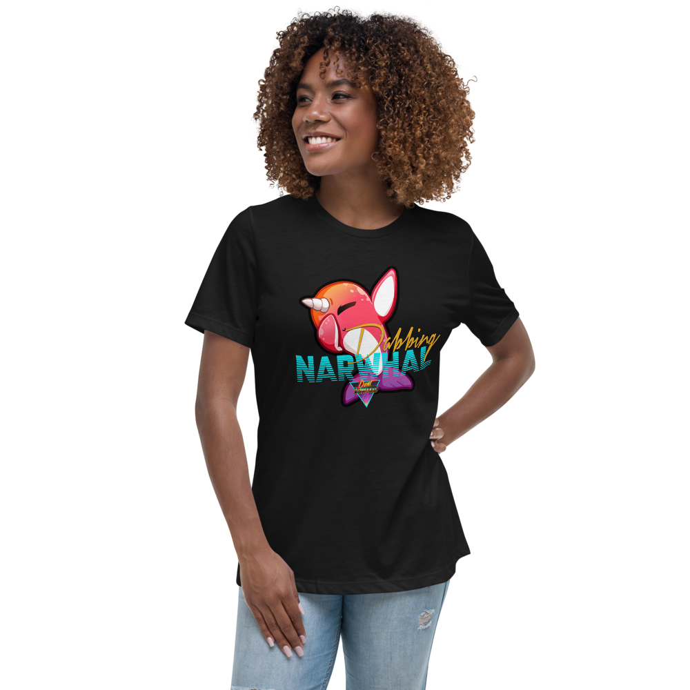 Dabbing Narwhal - Women's Relaxed T-Shirt - Silverball Swag