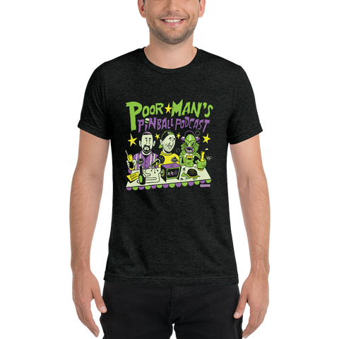 Poor Man's Pinball Podcast Holderman Design - Premium Tri-Blend T-Shirt - Silverball Swag