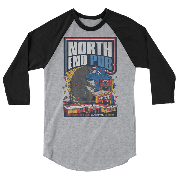 North End Pub Godzilla - 3/4 Sleeve Shirt